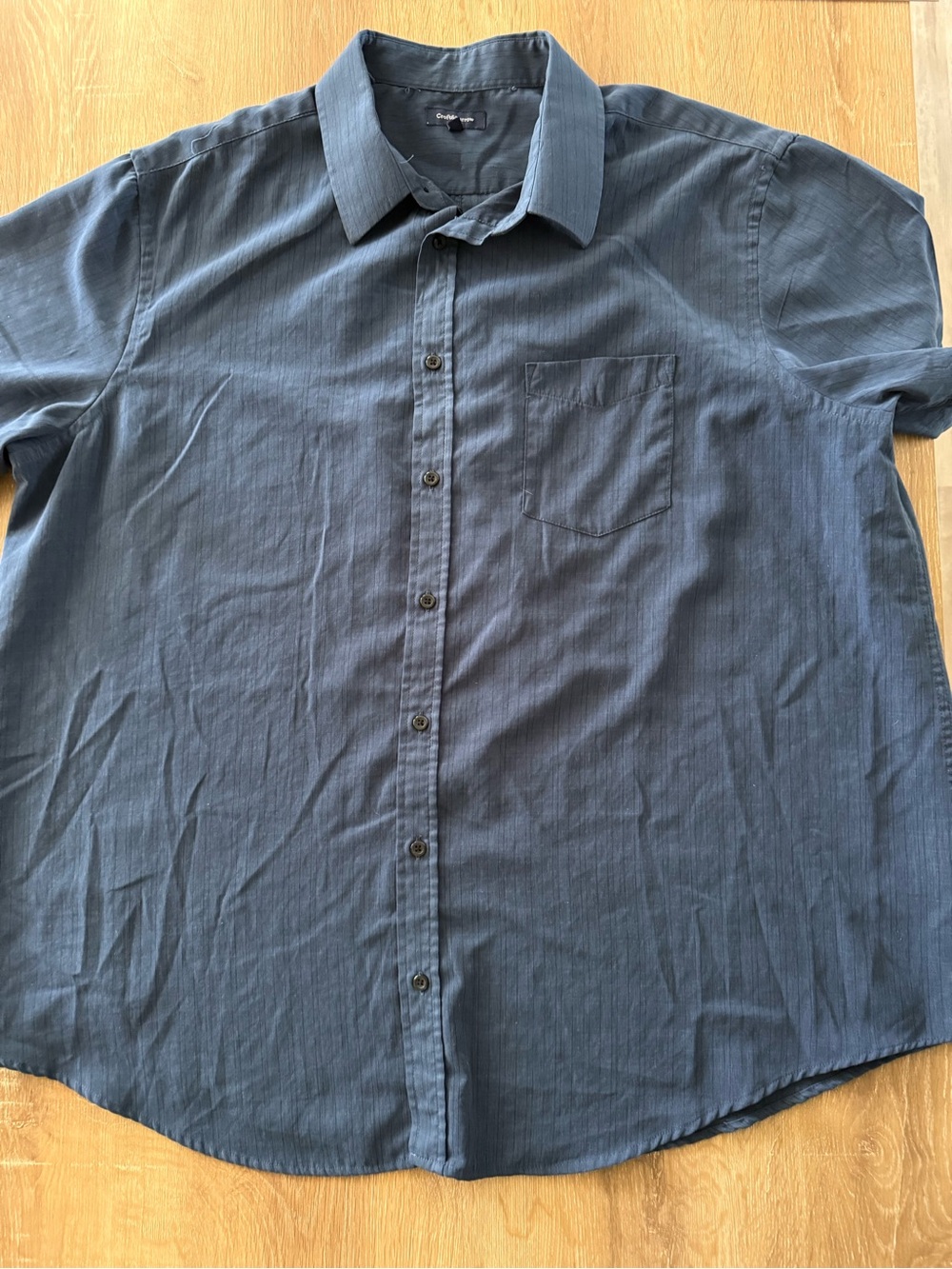 croft & barrow Men's Dark Blue Short-Sleeve Button-Down Shirt